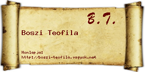 Boszi Teofila névjegykártya